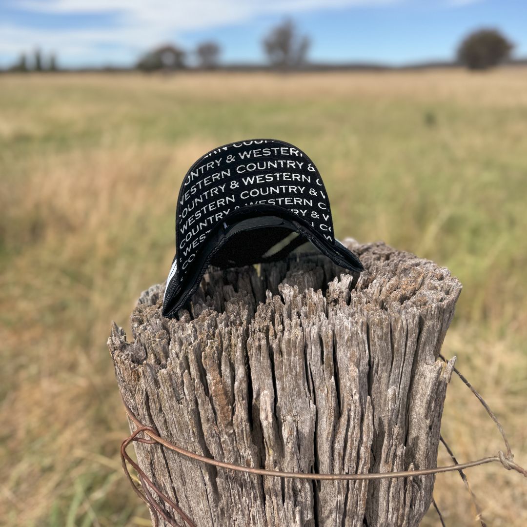 Quilted Black Trucker Cap