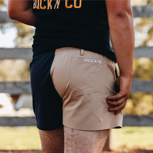 Rugby Shorts - Navy & Tan