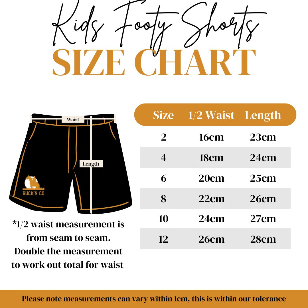 Rugby Shorts - Black & Tan