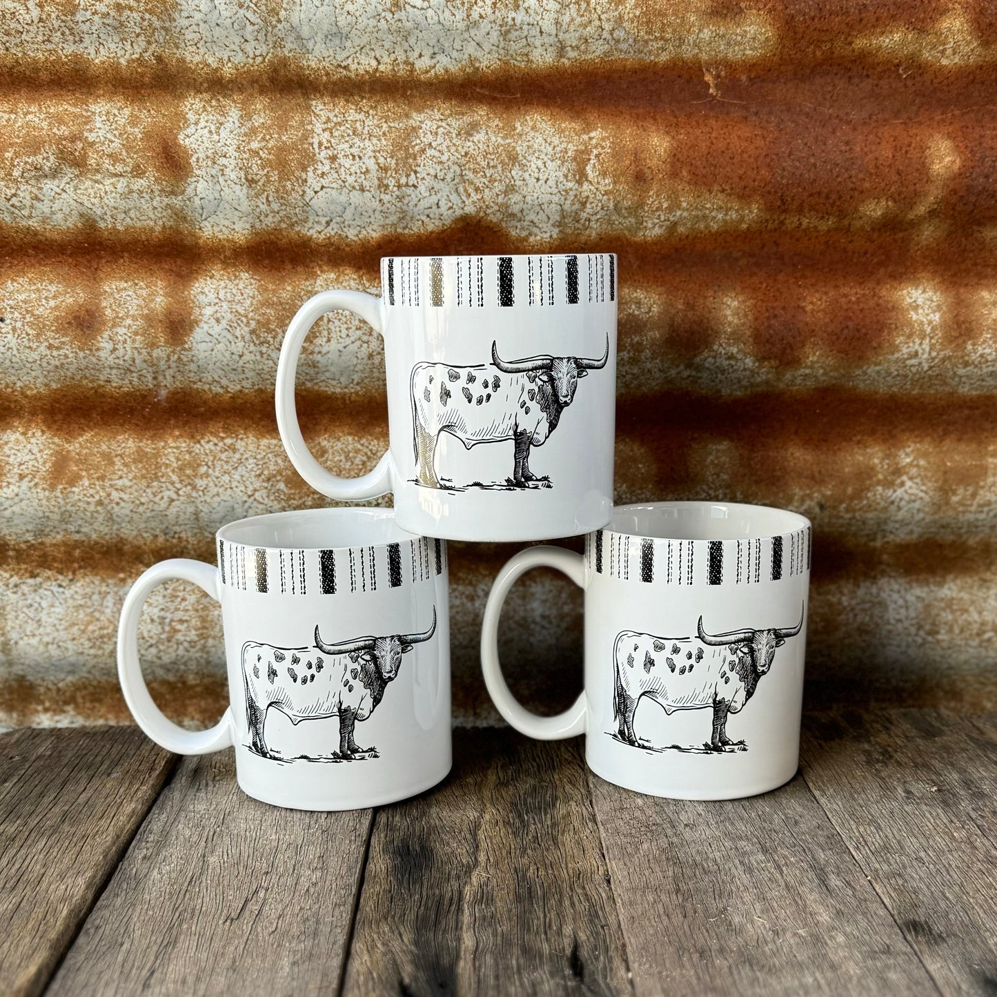 Paseo Road Longhorn Mugs