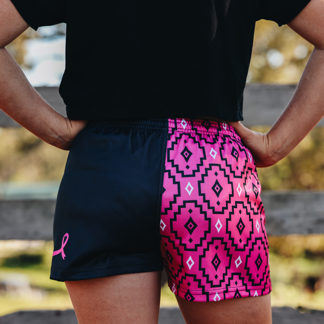 Footy Shorts - Pink Aztec