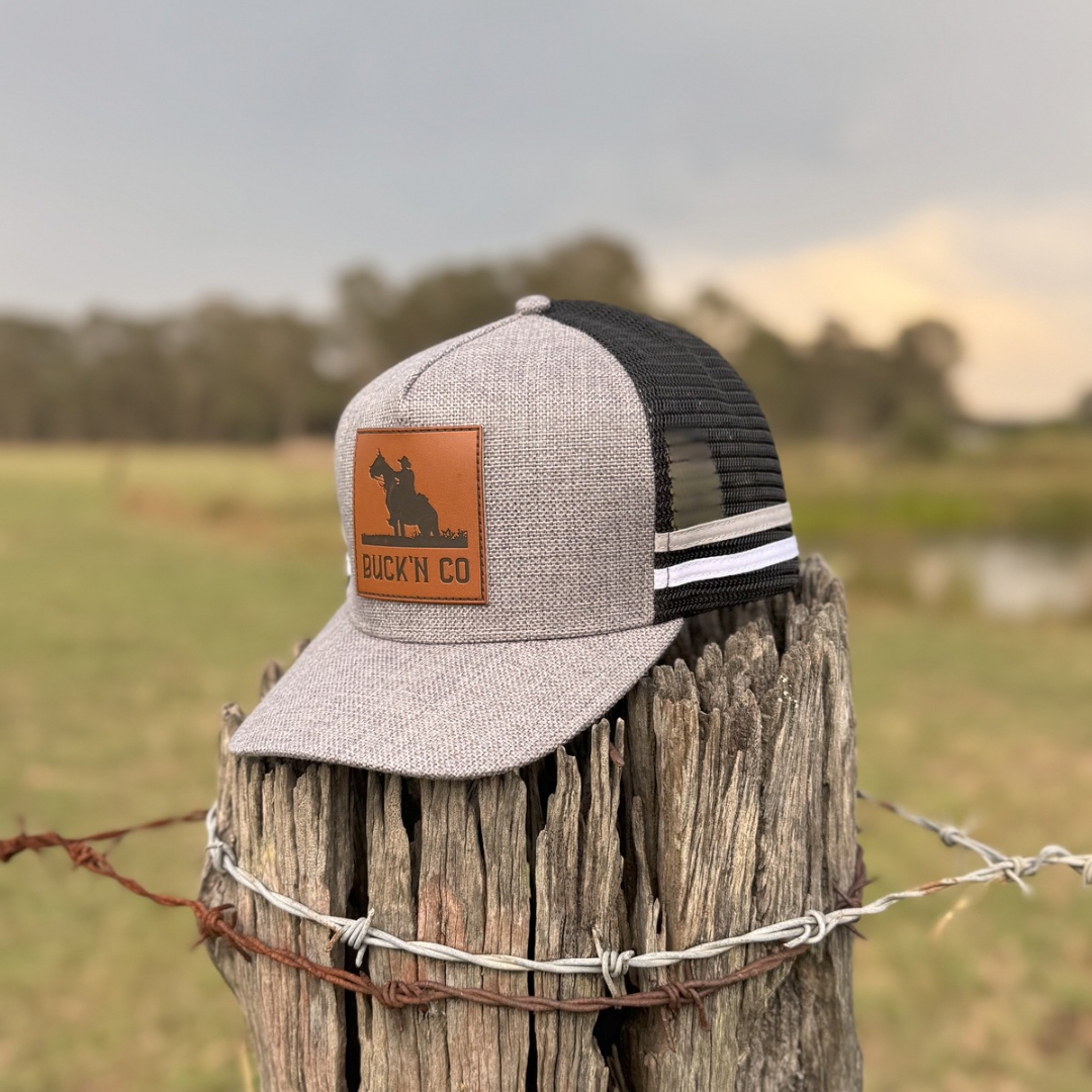 Grey Linen Trucker Cap