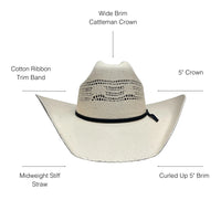 American Hat Makers Bozeman Straw - Black