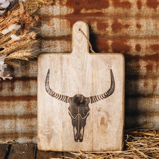 Longhorn Skull Chopping Board