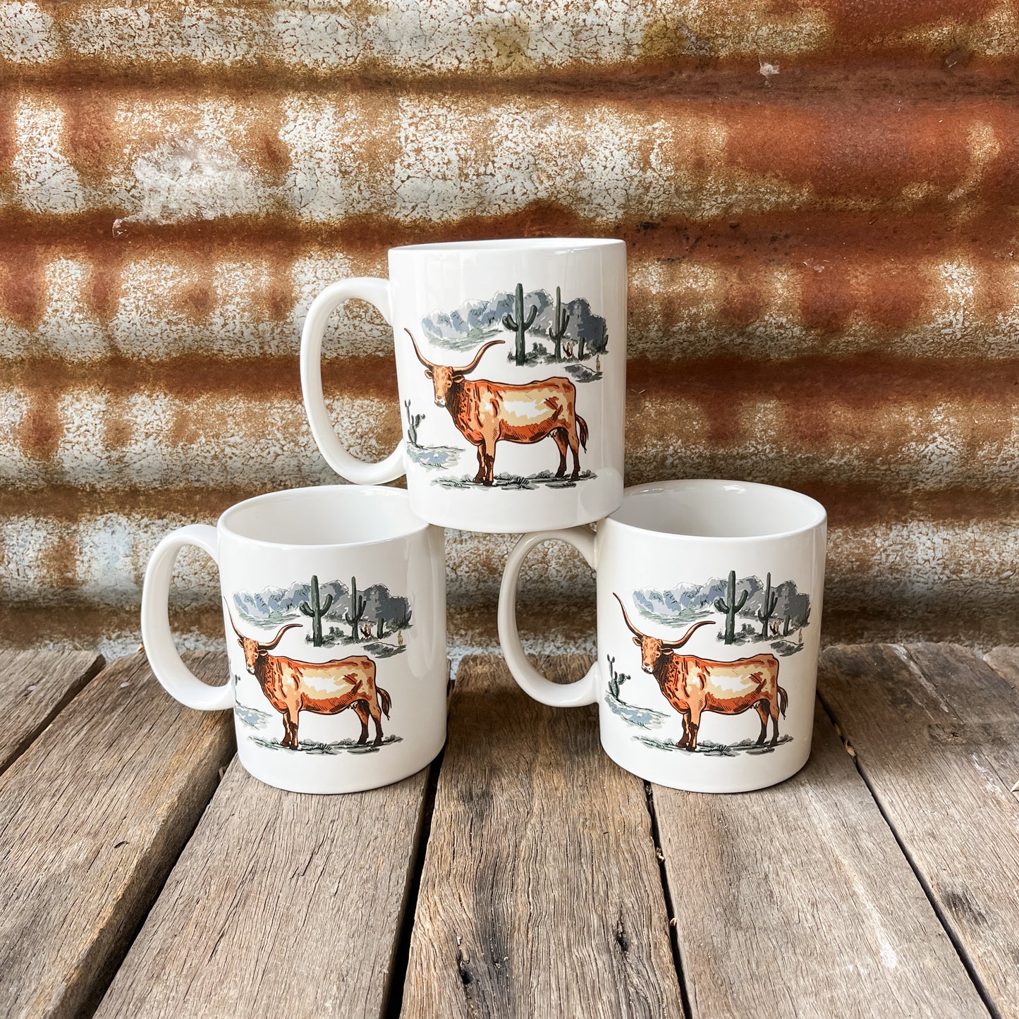 Paseo Road Longhorn Mugs