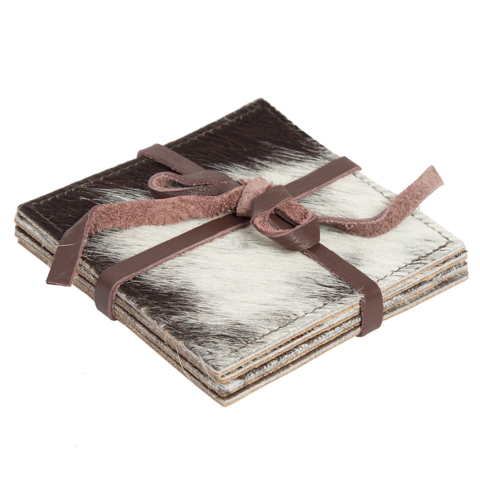 Cowhide Coasters (set of 4)