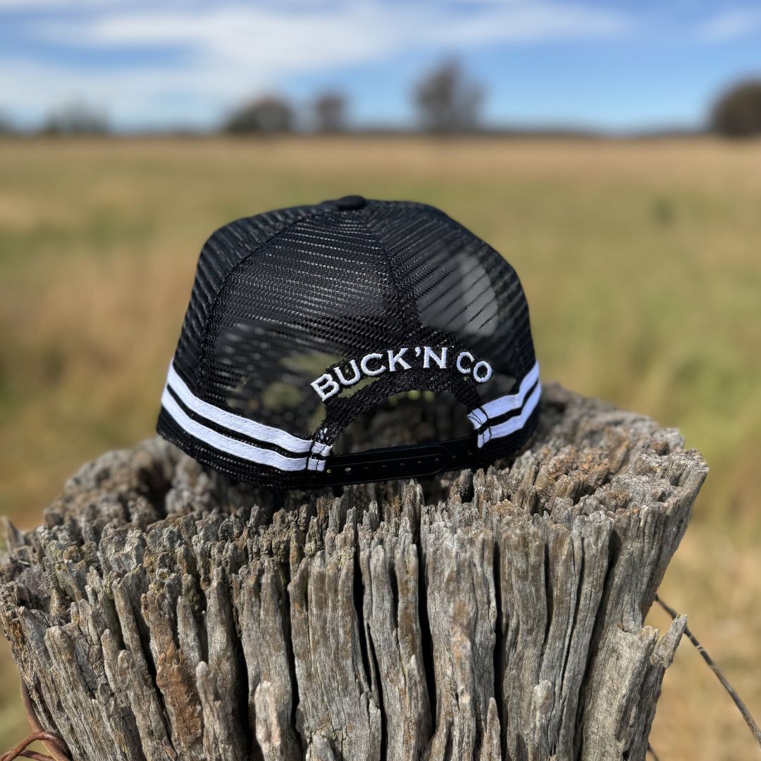 Quilted Black Trucker Cap